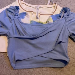 Blue cropped top